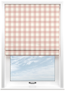 Gingham, Rosies Pink - Twist&Fit Roman Blind
